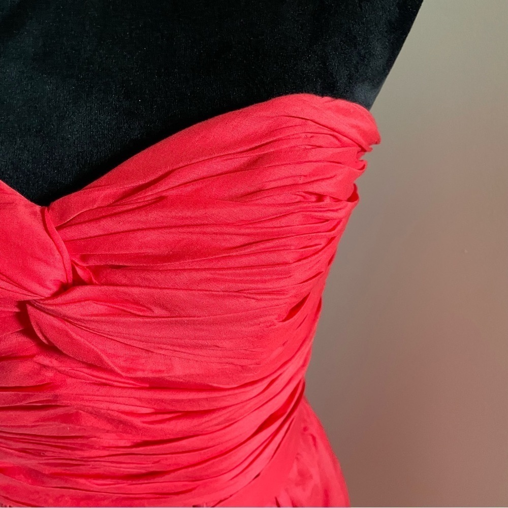 Dessy Collection Firecracker Strapless Cotton Bridesmaid Dress 2823 EUC Size 6 - Picture 5 of 11